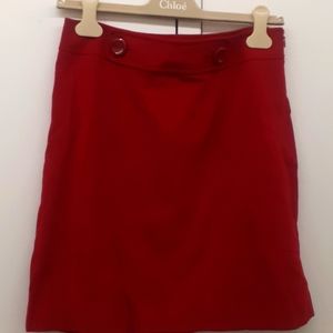 NWT Ann Taylor Factory Petite Red Skirt sz 6P $78